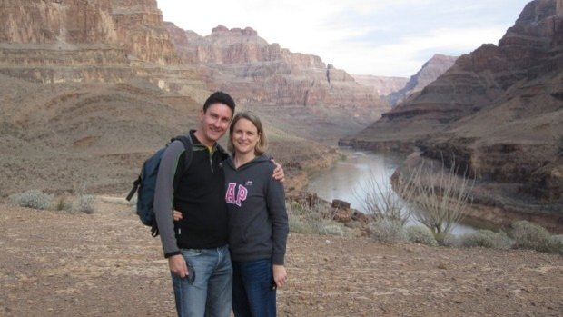 Tony Laskey was working as a trip manager for Contiki when he met his wife Catherine.