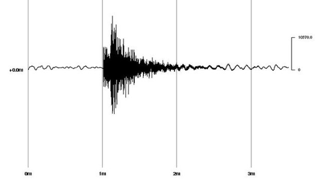 A seismic graph of the Pakenham earthquake