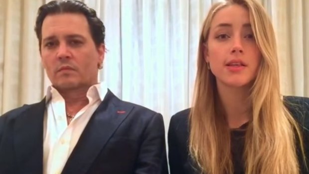 Johnny Depp and Amber Heard in their apology video.