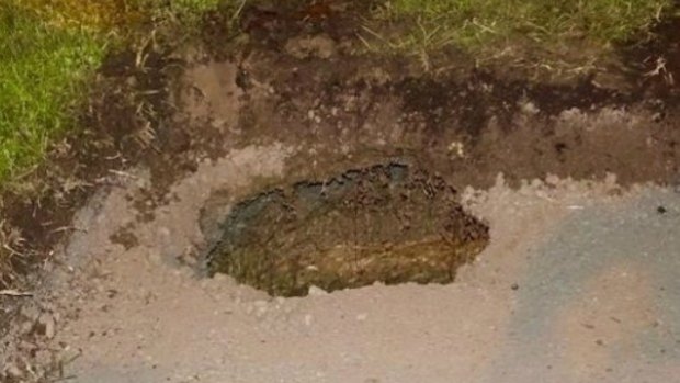 The Donvale sinkhole was about half a metre wide and three metres deep.