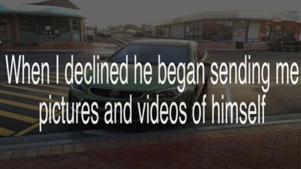 A screenshot from a  video in which the Coffs Coast Pedo Hunter accuses a Taree man of sending explicit photos to a girl he believed was under 18.