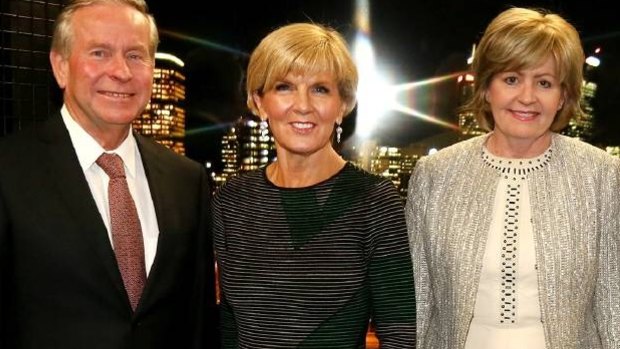 Happier times... with Foreign Affairs minister Julie Bishop and former Premier Colin Barnett.