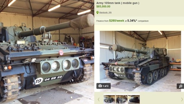 A Perth man is selling his British Army tank on Gumtree.