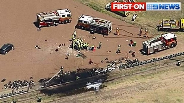 Scene of the crash at the Queensland Raceway in Willowbank in 2013. UK racing driver Sean Edwards was killed.