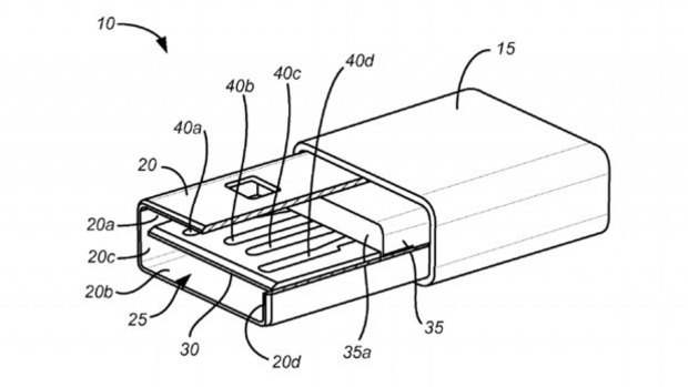 Apple was awarded a patent for this USB plug connector design in July 2014.