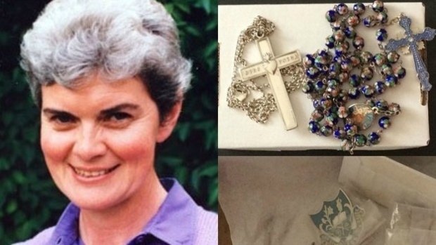 Stolen: Sister Philomene died in the Malaysian Airlines tragedy over Ukraine but her personal items were miraculously recovered at the scene. 