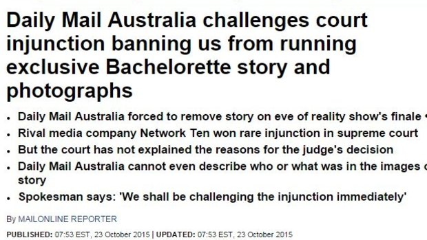 Daily Mail has announced they will challenge the Ten injunction.
