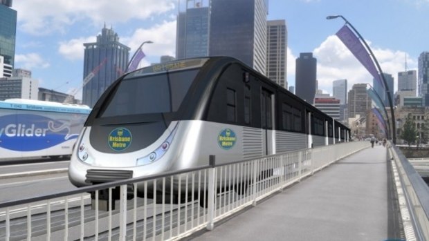 Lord Mayor Graham Quirk's proposed Brisbane metro service would not require overhead wires, with all electrification built within the track system. 
