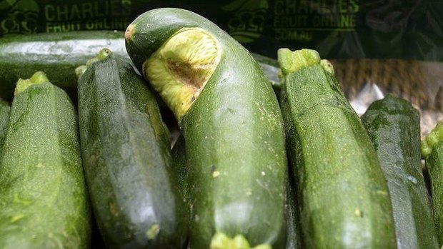 'Ugly' zucchini on sale in Brisbane.