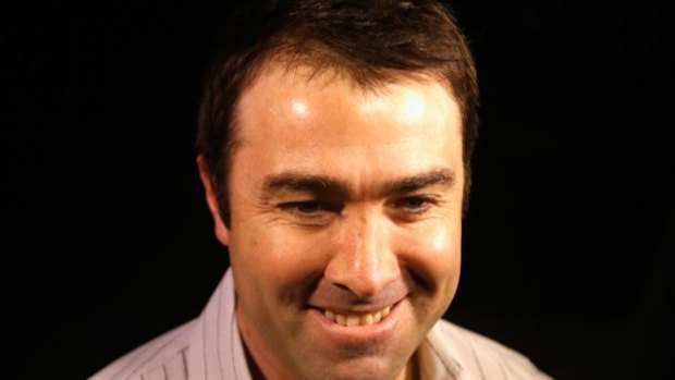 North Melbourne coach Brad Scott arrives for the meeting at McLachlan's house in 2014.