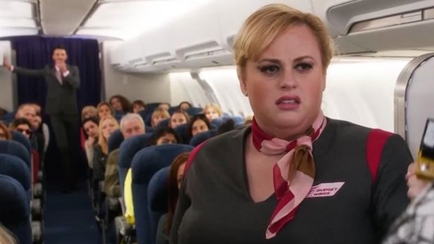 Rebel Wilson's cameo as a flight attendant in <i>Absolutely Fabulous: The Movie</i>.