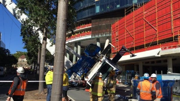 A crane has toppled in Brisbane's South Bank.