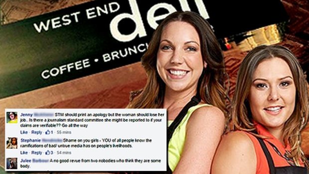 Chloe James (left) has cancelled a radio gig this morning after the public backlash on Facebook.