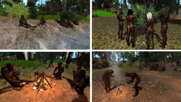 Video still from When Dreaming Meets Virtual Reality. It pictures life of a Darug clan around year 1788. 
