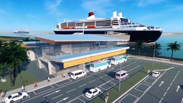 Concept design for the planned mega-cruise ship terminal.