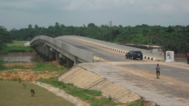The Idundu Bridge in the Niger delta, the scene of a fatal shooting and kidnapping.

