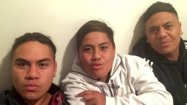 Seventeen-year-old Tala Mailei, far right, pictured with brothers Vaa, 23, and Alesana, 11.