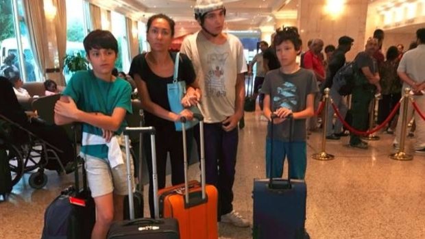 Isabelle Kumar, her Kiwi husband Adam Brown and their three sons had been visiting relatives in New Zealand.