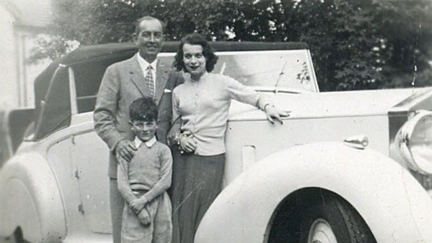 Spy, lover, scoundrel: Walter Dicketts with his fourth wife Judit, son Robert and a Rolls Royce.