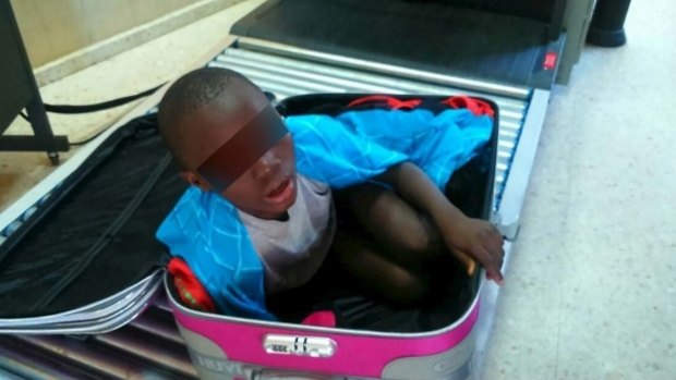 An eight-year-old boy was found inside a suitcase the same border in 2015.


