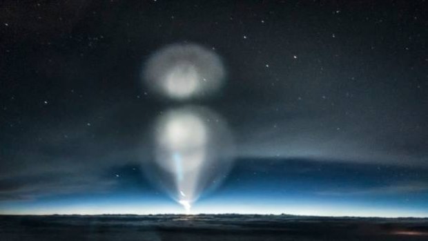 What started as an unusual bright spot on the horizon grew into a huge balloon.