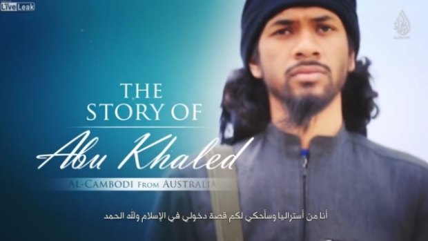 A still from the video in which Neil Prakash calls for attacks on Australia.