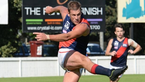 Tom Goodwin, in action for Coburg in the VFL, could be headed to the Eagles.