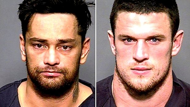 Controversial incident: The police mug shots of John Sutton and Luke Burgess.