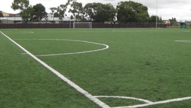 The soccer pitch from John Fawkner Secondary College.