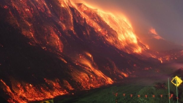 The open cut mine fire at Hazelwood plant in Morwell February 2014.