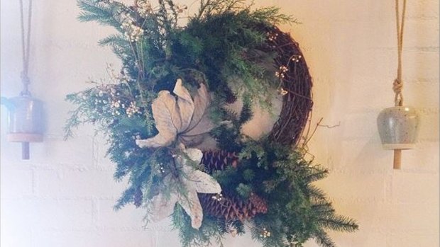 A beautiful wreath by the ladies from Moon Canyon.