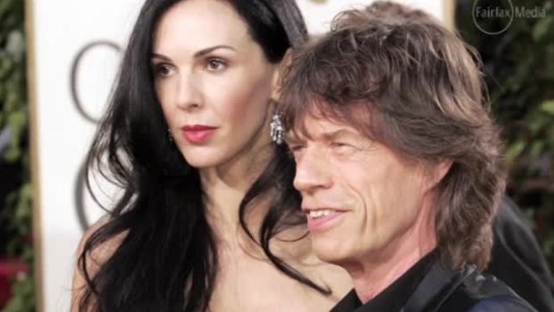 Singer Mick Jagger with L'Wren Scott.