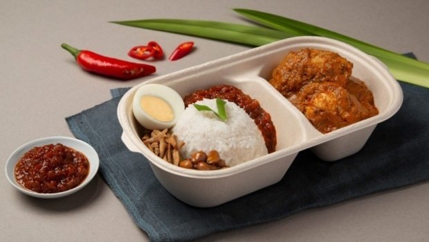 A meal at Santan, AirAsia's 'plane food' restaurant in Kuala Lumpur.