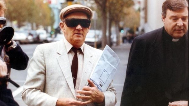 George Pell, right, and paedophile priest Gerald Ridsdale before a court appearance in 1993.