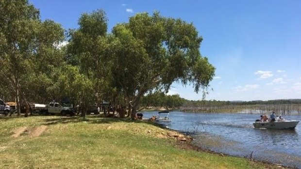 An air, land and water search continues after a nine-year-old boy was hit by a jet-ski at Lake Moondarra near Mount Isa.