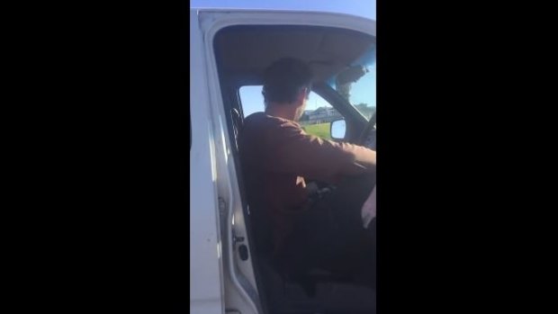 Another video shows him confronting a man in a car park in Coffs Harbour after messaging him and pretending to be a schoolgirl.