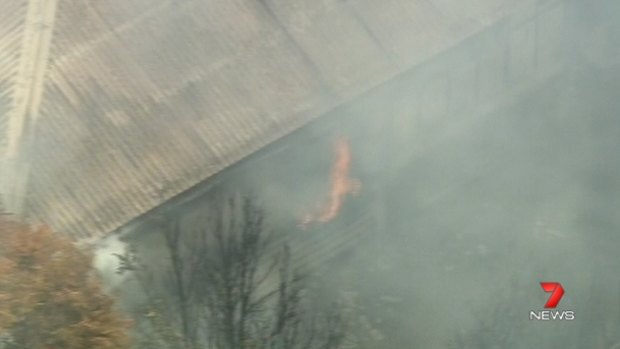 Fire has destroyed a house near Ipswich.
