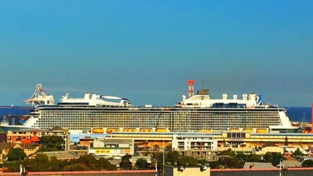 The Ovation of the Seas will stay in Fremantle until Wednesday.