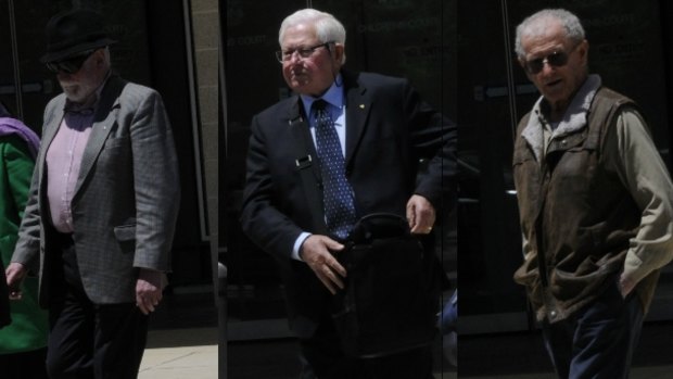 The three men accused of protesting outside Canberra's abortion clinic. From left, Kerry Mellor, John Popplewell and Ken Clancy.