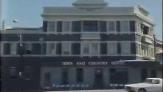 Iconic: The Town & Country in a screen grab from the Slim Dusty video. 