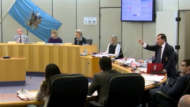 Jess Diaz during his tirade against a fellow councillor.