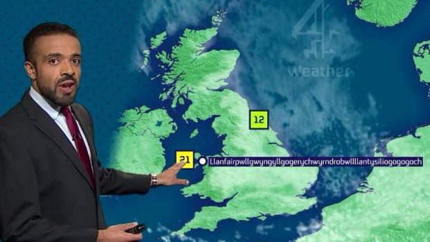 Nailed it: Welsh weatherman Liam Dutton. Photo: Channel 4 News