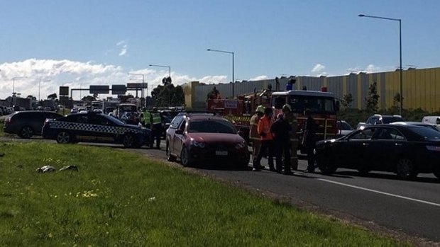 The scene of the crash on the Western Ring Road.  