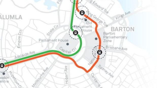 The original route proposed for Barton. 