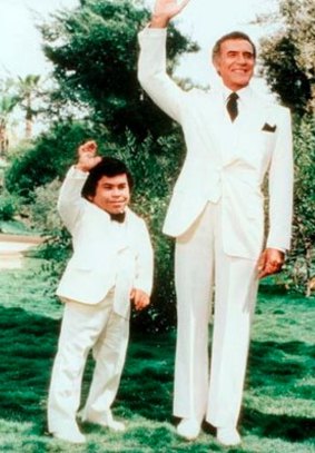 Hervé Villechaiz and Ricardo Montalban in Fantasy Island.