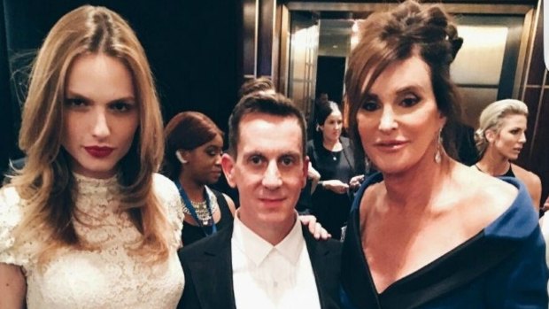 Australian model Andrea Pejic, designer Jeremy Scott and Caitlyn Jenner at the Glamour Woman of the Year awards.