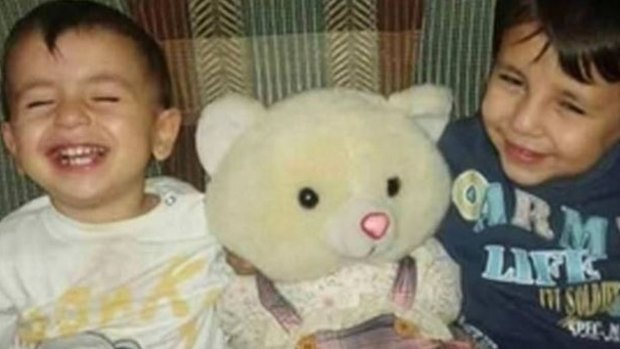 Aylan Kurdi, left, with his brother Galip.