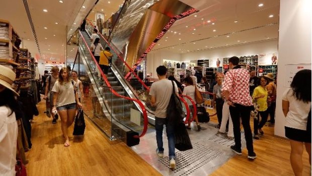 Eager customers get the first look inside the new clothing superstore