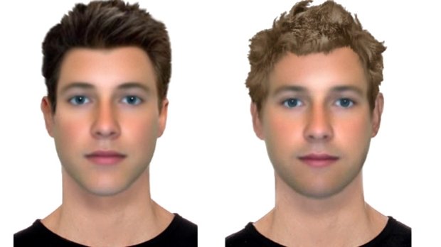 The ideal male face, as judged by women, left, and men, right. 