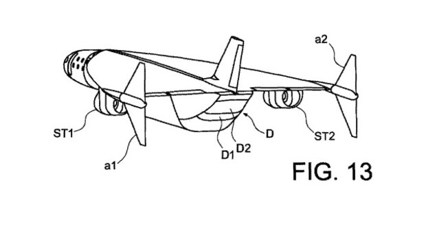 An illustration from Airbus' patent application for a hypersonic plane.